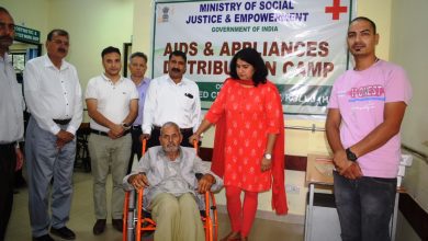 District Red Cross President and Deputy Commissioner District Kullu Torul S Ravish distributed assistive devices and equipment to 25 disabled persons through the Model District Disability Rehabilitation Center Kullu run by District Red Cross Kullu.