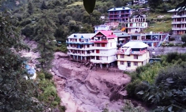 3 shops and 1 bridge washed away, a hotel also damaged due to cloud burst in Manikarna valley - To Rule S Ravish