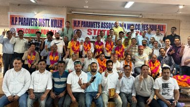 Command handed over to Sanjeev Bhardwaj with the unanimous consent of the State President of Himachal Pradesh Animal Husbandry Department, Paravat Association.