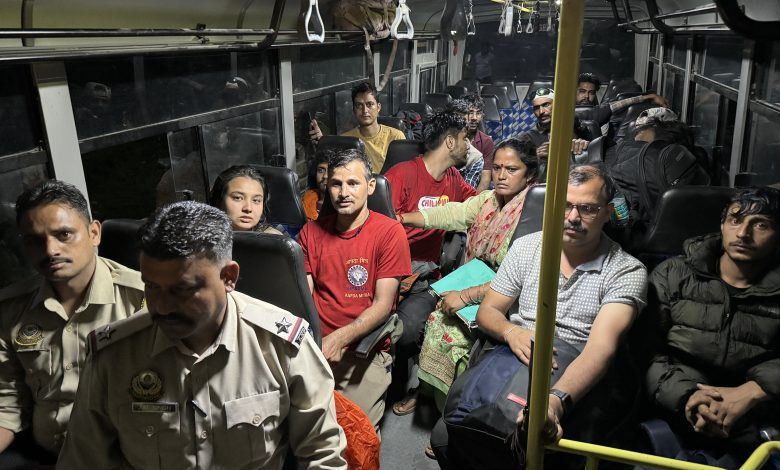 Rescue team and police personnel safely rescue 7 tourists stranded in Malana.