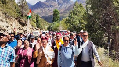 Famous environmentalist and social worker Sonam Wangchu's padyatra to Kiyor village of Gram Panchayat Yurnath, Lahaul and Spiti.