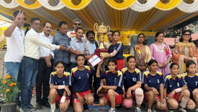 Girls students of Nirmand Zone won the winners trophy in Gadsa in Kabaddi and in Volleyball.
