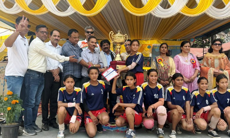 Girls students of Nirmand Zone won the winners trophy in Gadsa in Kabaddi and in Volleyball.