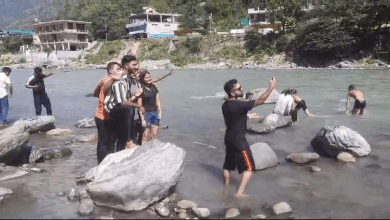 Tourists are risking their lives to enter the Beas river.