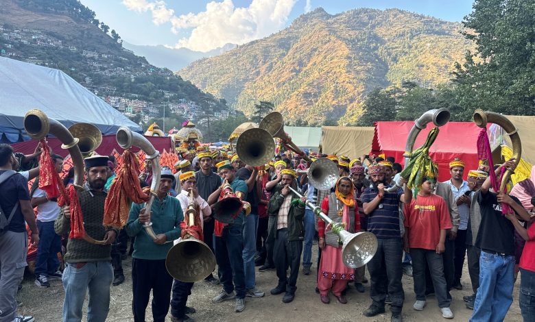 Shahi Jaleb of Lord Narasimha came out on the second day in International Dussehra festival